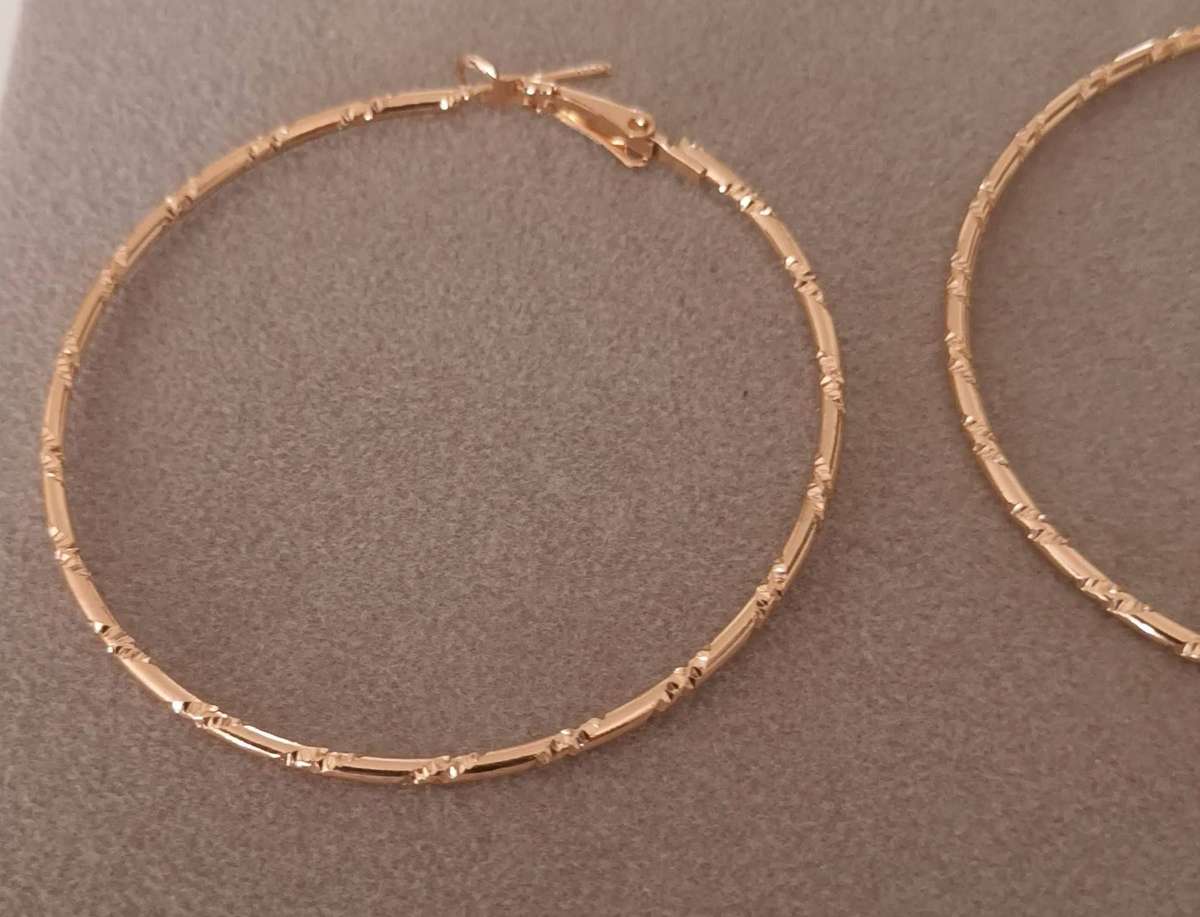 Rose Gold Plated Hoop Earrings.