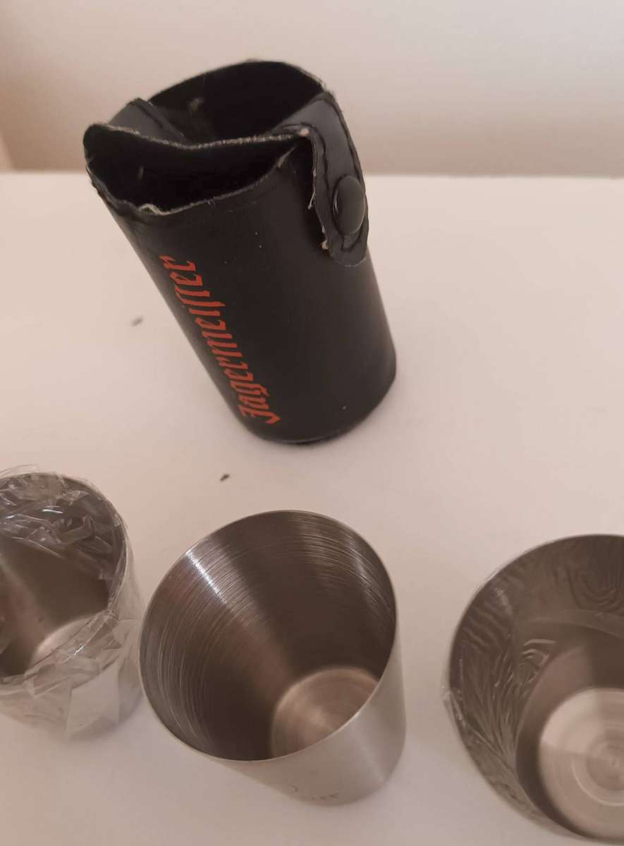 Jagermeister Shot Glasses in Belt Pouch.
