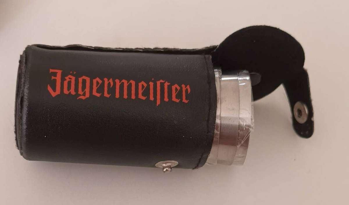 Jagermeister Shot Glasses in Belt Pouch.