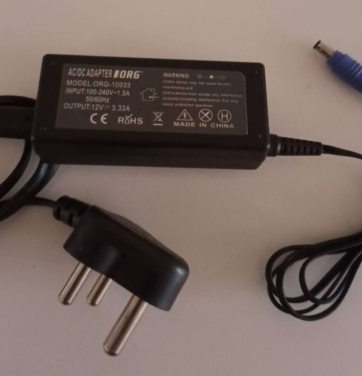 ORG 10033 AC/DC ADAPTER. UNIVERSAL LAPTOP CHARGER.