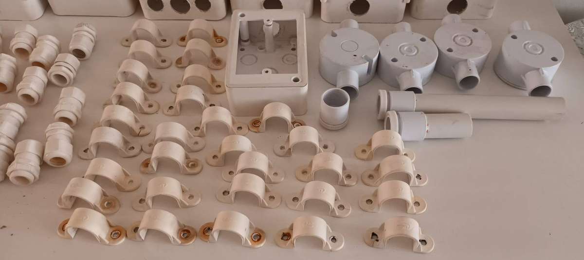 PVC Electric Junction Boxes, Brackets & Joiners.