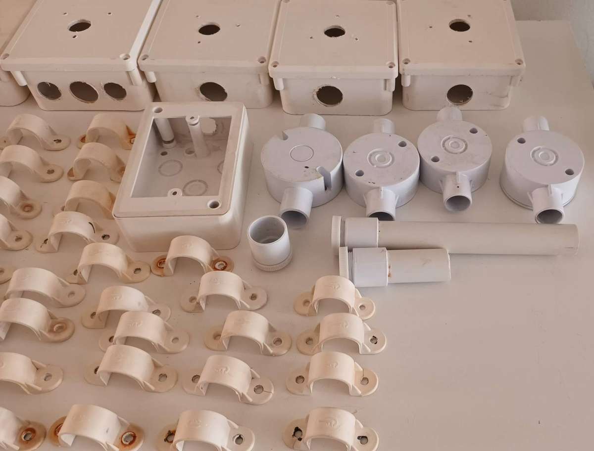 PVC Electric Junction Boxes, Brackets & Joiners.