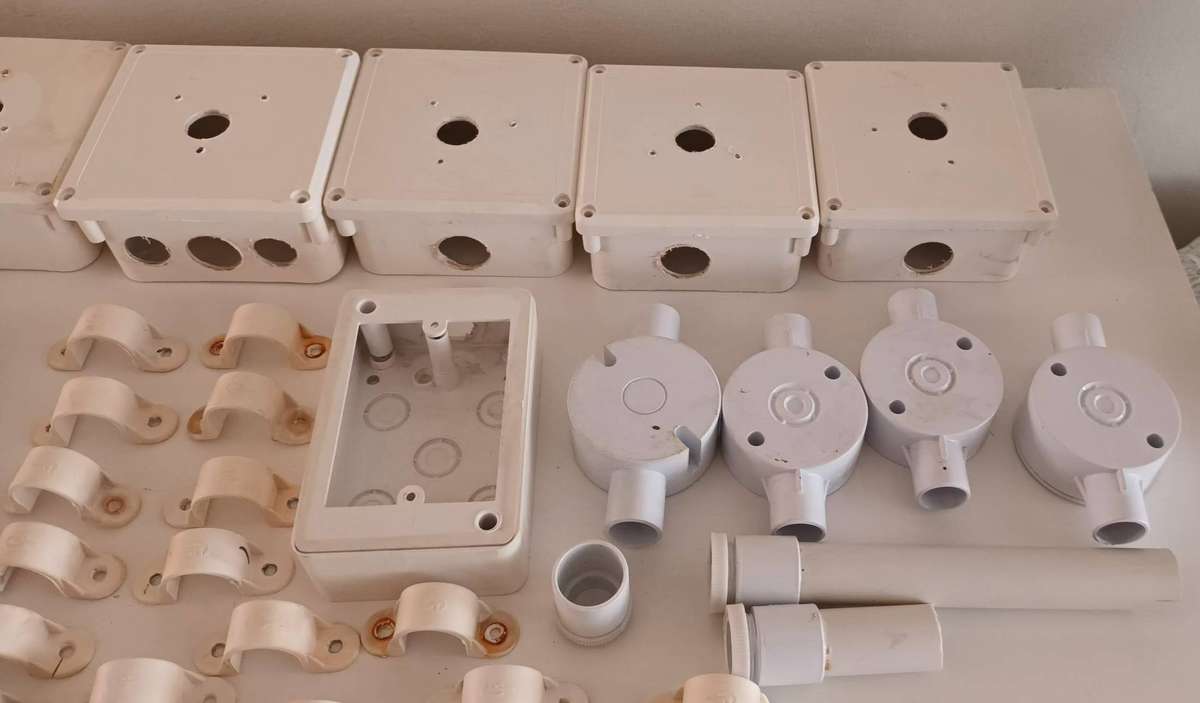 PVC Electric Junction Boxes, Brackets & Joiners.