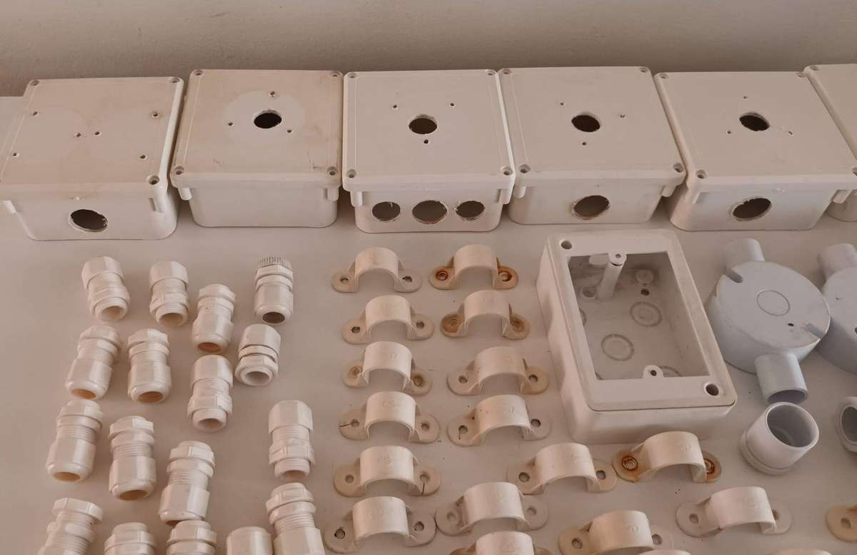 PVC Electric Junction Boxes, Brackets & Joiners.