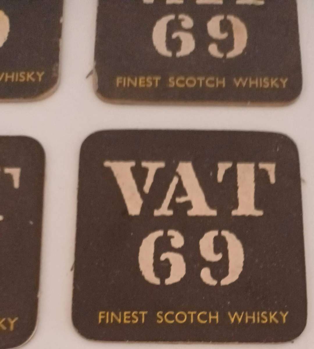Vat 69 Scotch Whisky Coasters - Set of 6.