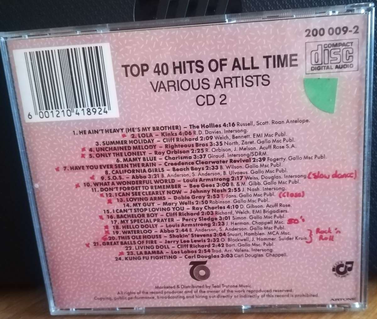 TOP 40 HITS OF ALL TIME CD