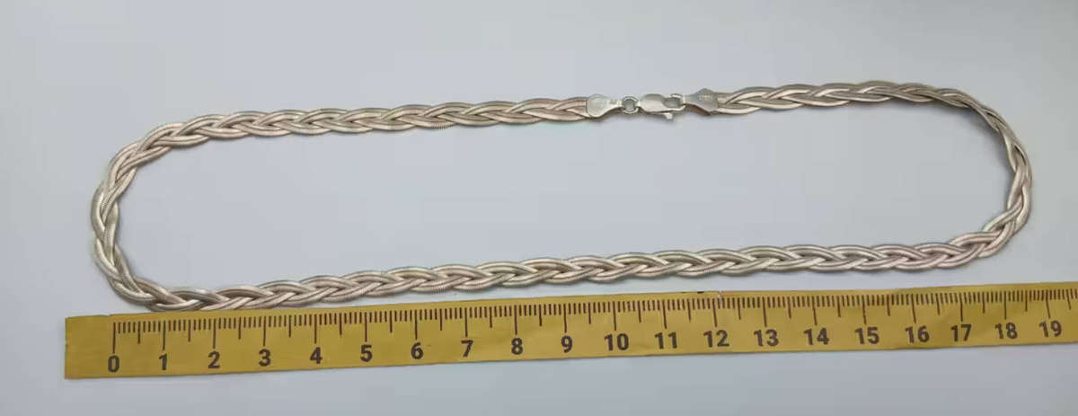 Stunning Sterling Silver Italy Braided Chain.