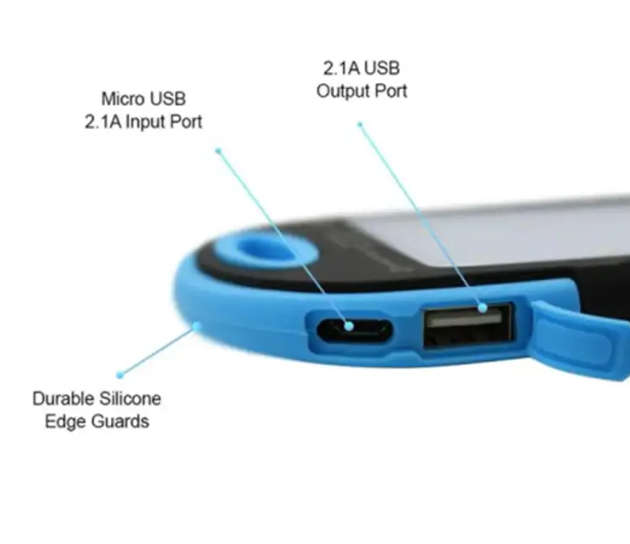 Solar Charger Portable Dual USB Solar Battery Charger Power Bank.