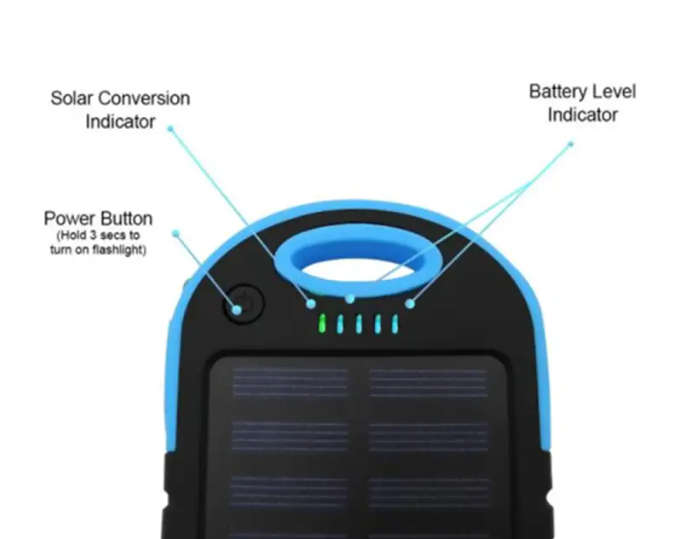Solar Charger Portable Dual USB Solar Battery Charger Power Bank.