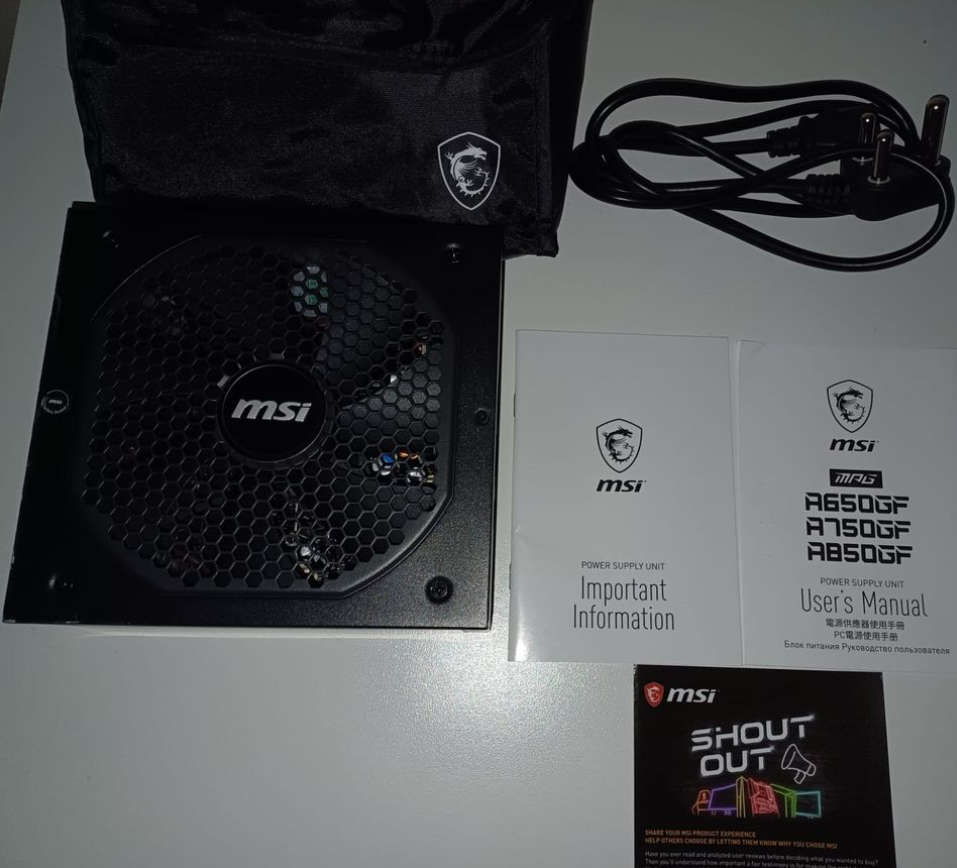 MSI MPG A850GF 850W 80 Plus Gold Fully Modular Black Desktop Power Supply.