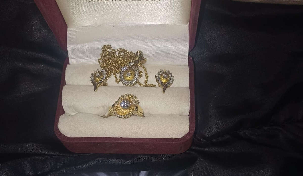 18 carat Angel diamond ring with 9 carat diamond earrings and pendant  rare to find as a set.