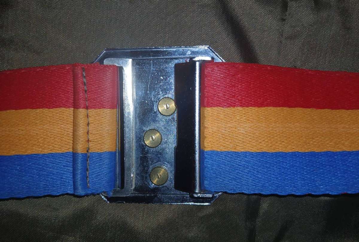 Rare South African Defence Force (SADF) Technical Service Corps (TSC/TDK) stable belt and buckle