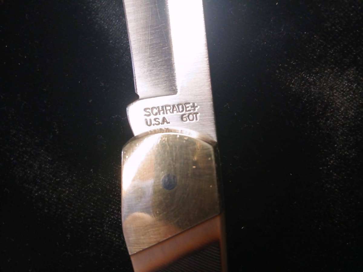 SCHRADE OLD TIMER 60T GOLDEN BEAR LOCKBACK FOLDING KNIFE - 1991 (COLLECTOR) - DISCONTINUED