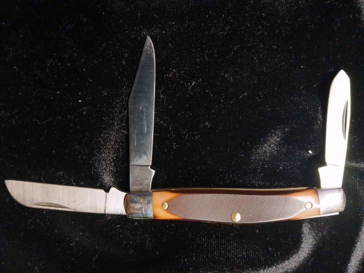 SCHRADE USA 340T - MIDDLEMAN STOCMAN THREE BLADE FOLDING KNIFE (COLLECTOR)