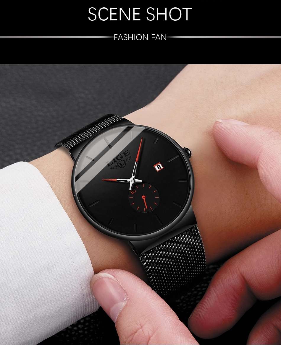 LIGE AeroSlim: Ultra-Thin Fashion Sports Watch