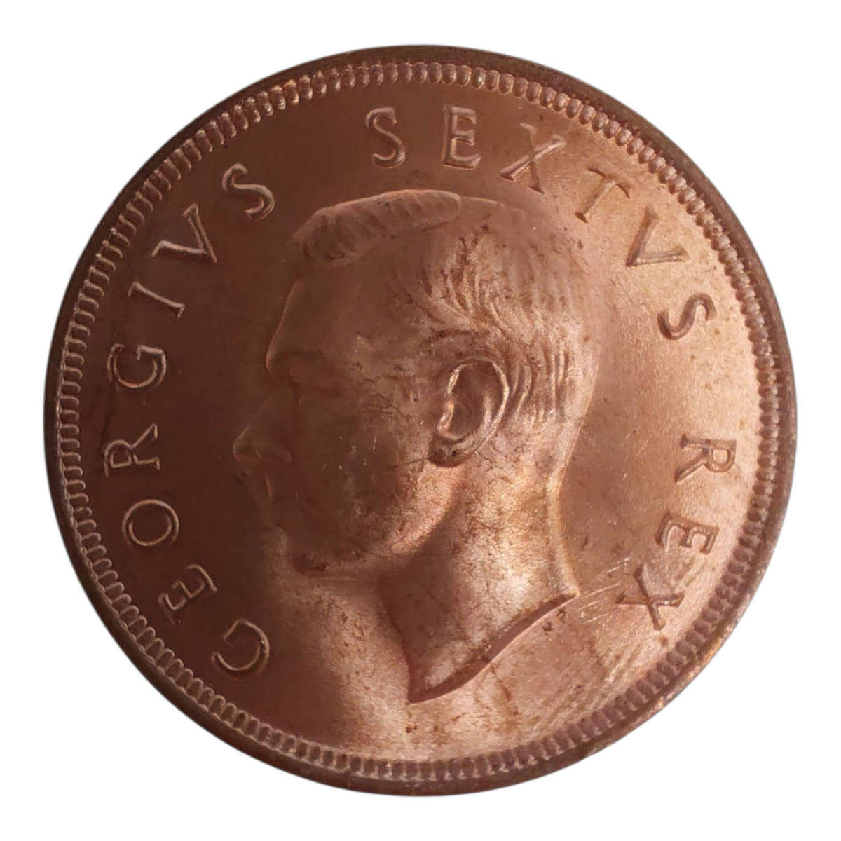 1950 South Africa 1 Penny  George VI  Bronze  KM#34.1