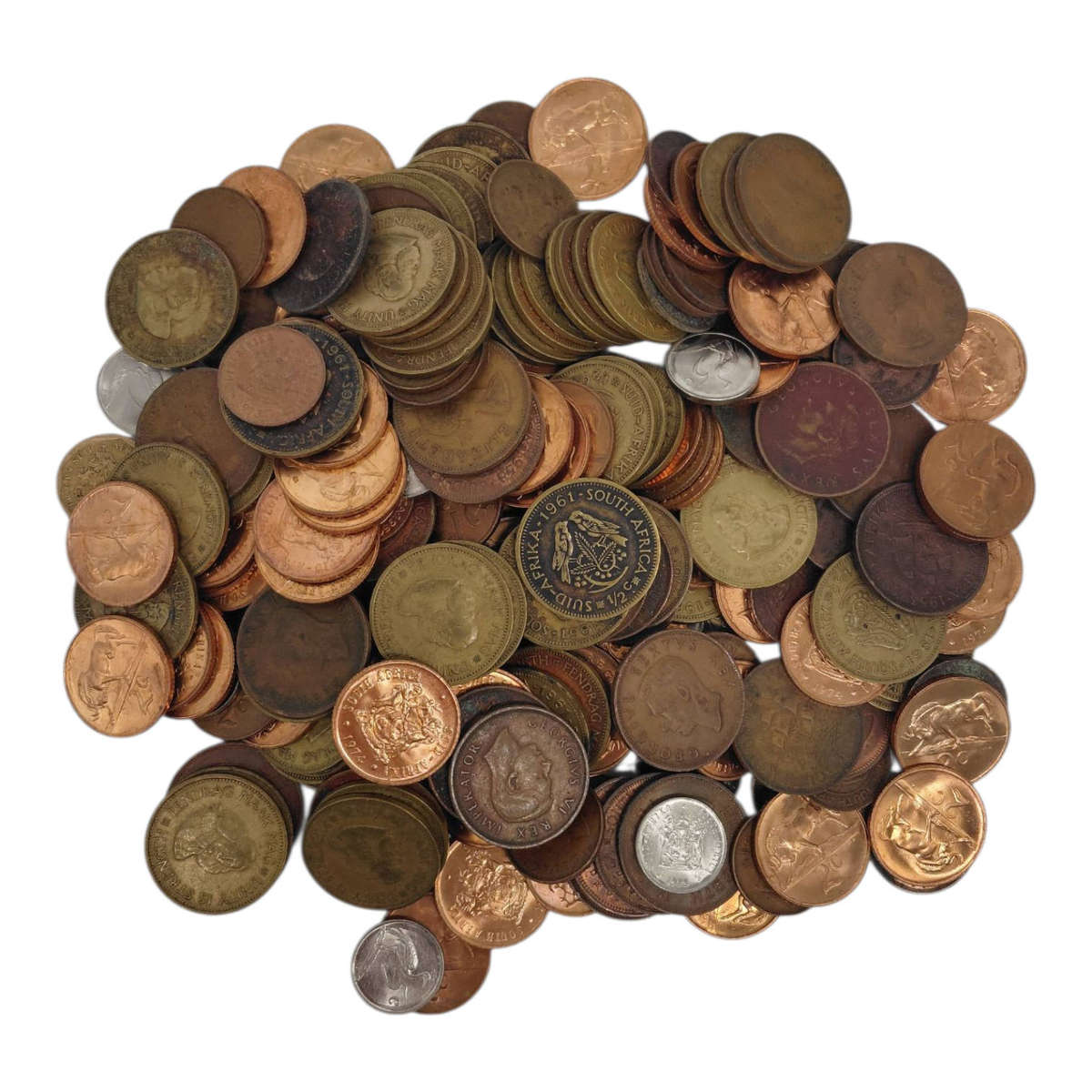 Job Lot #5  Random South African Coins (±19581970, Bulk Lot ±900g)