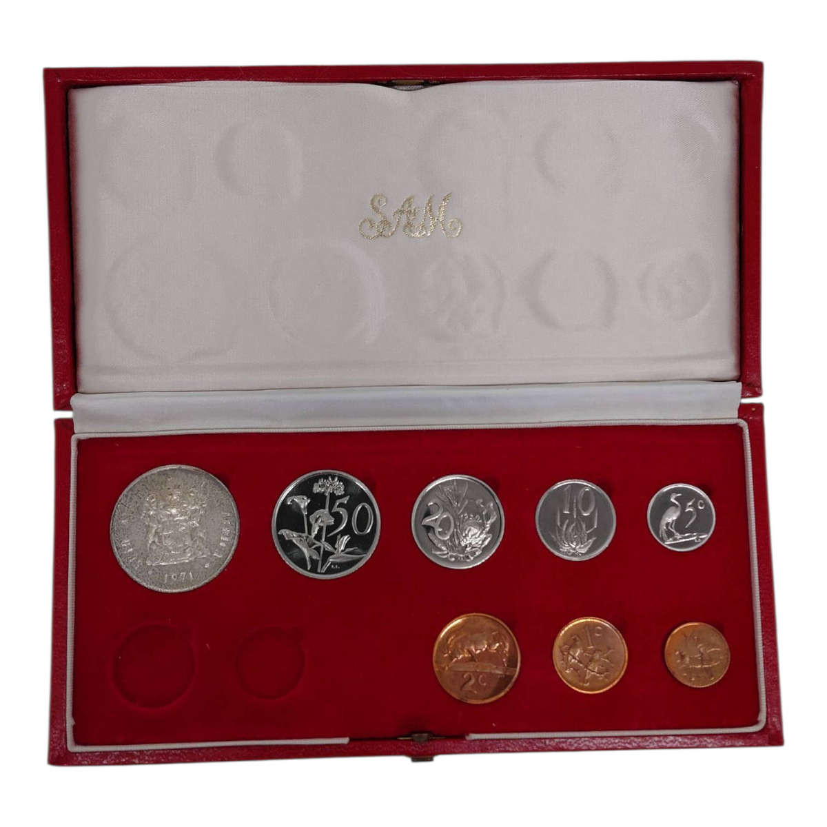 South Africa 1971 Long Proof Set (Without Gold Coins)