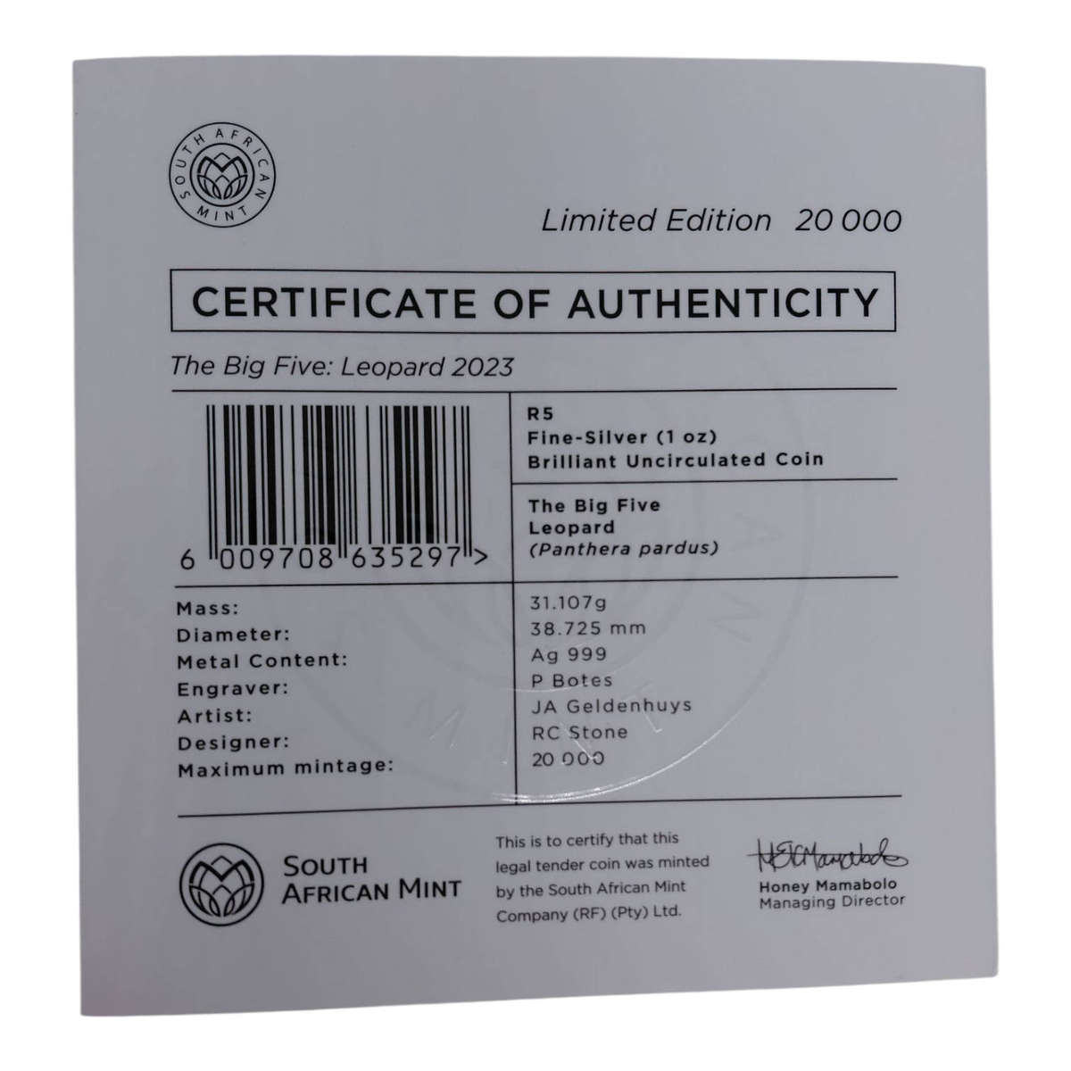 South Africa: Big Five Series  Series 2 Leopard