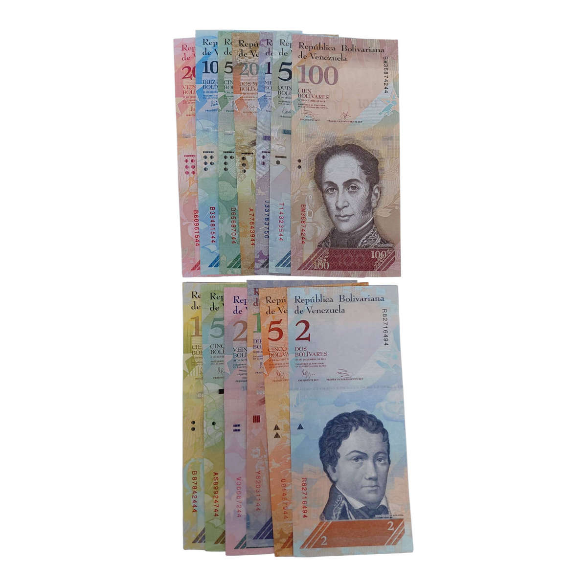 Venezuela Full Banknote Set  República Bolivariana de Venezuela (2  20,000 Bolívares)
