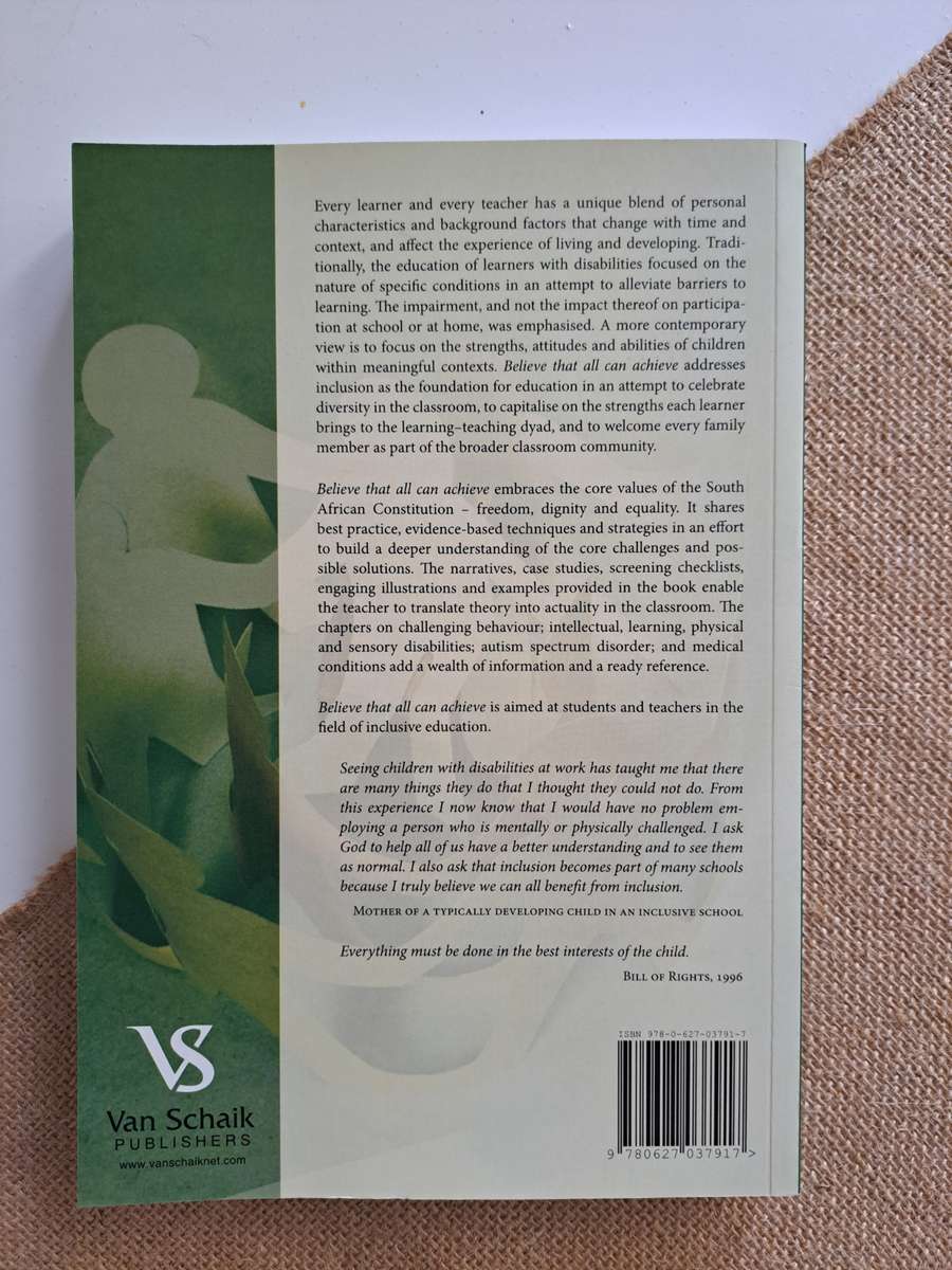 Believe that all can achieve (increasing classroom paticipation ...)