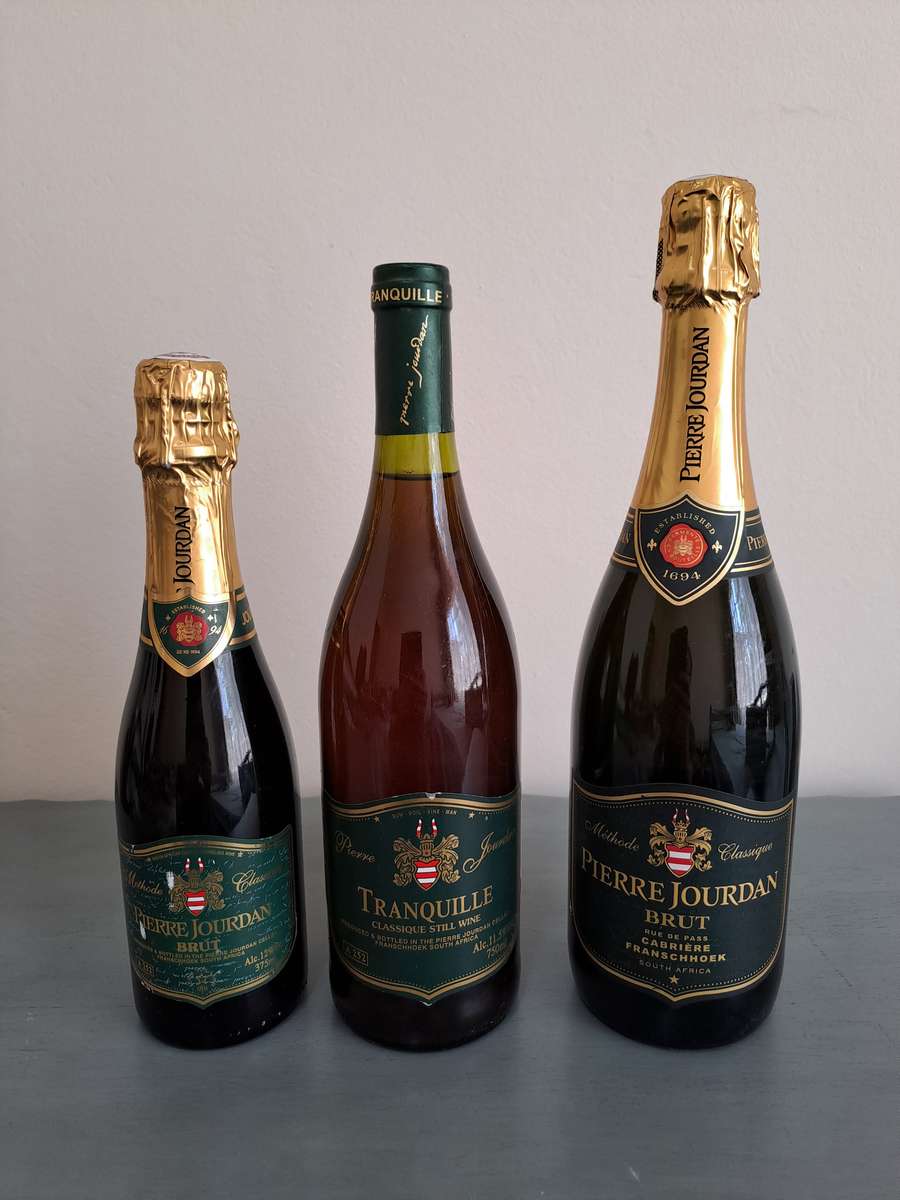3 x Vintage Pierre Jourdan Brut and Still Wine Sealed and full, 1990's, 375ml, 750ml, and 1L.