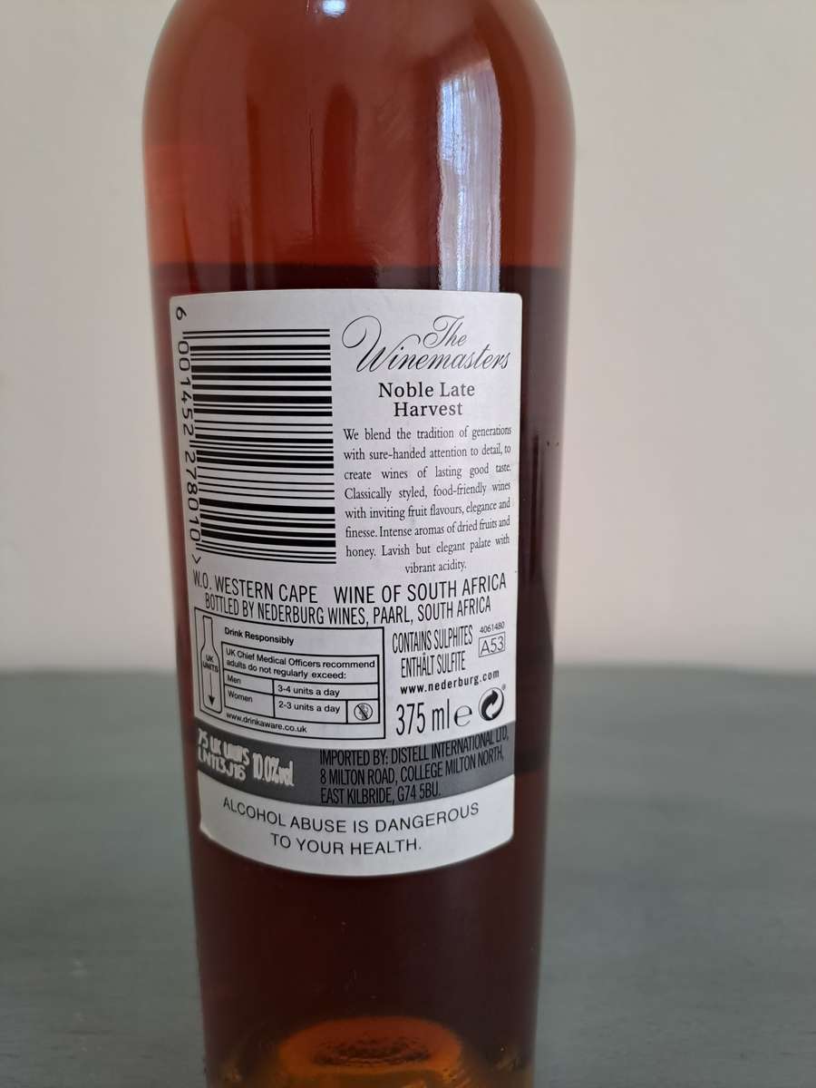 2016 Nederburg Noble Late Harvest, 375ml, Sealed and full.