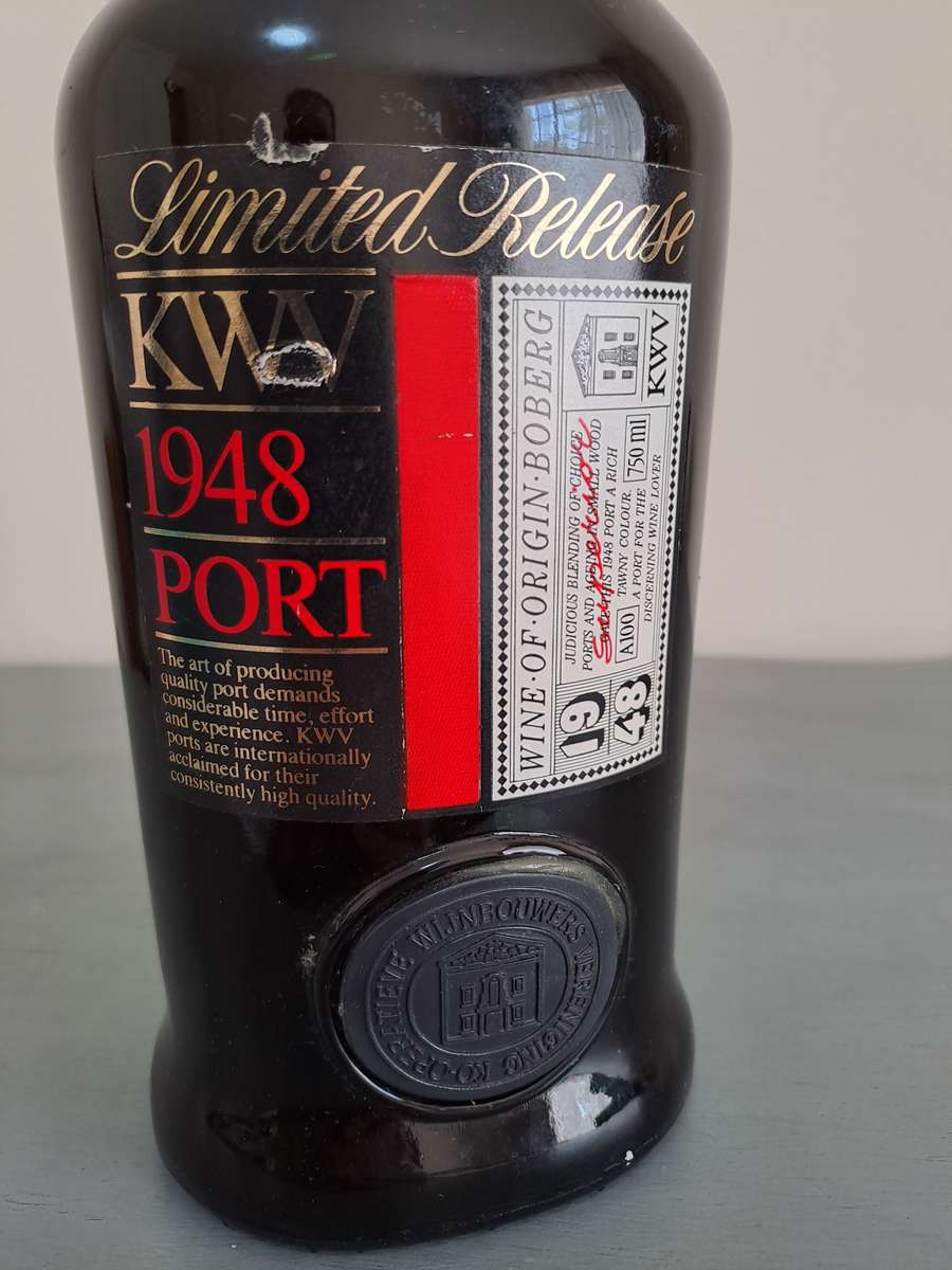 KWV 1948 Port limited release, 750ml. Sealed and full.