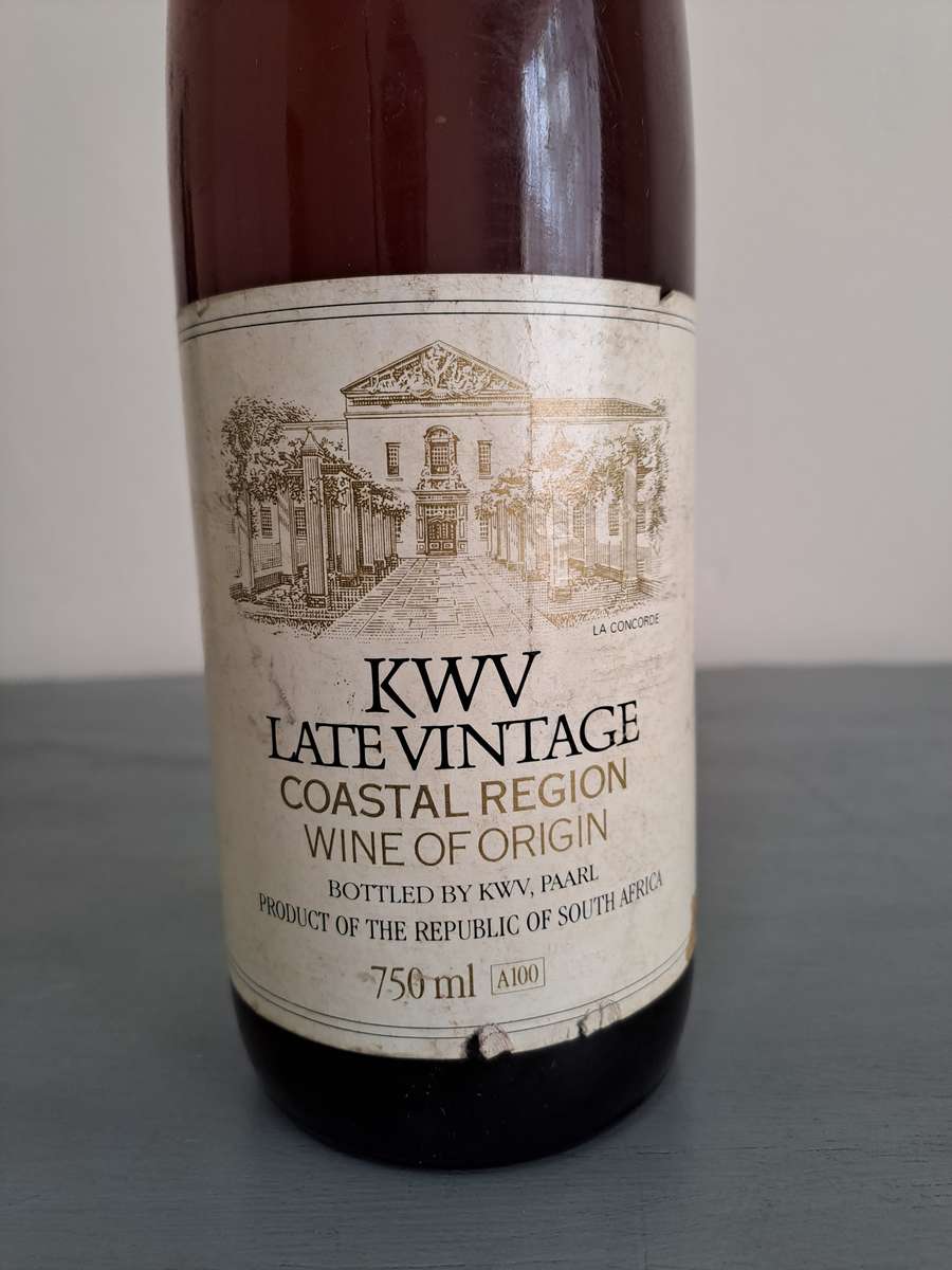 1987 KWV Late Vintage, 750ml. Sealed and full.