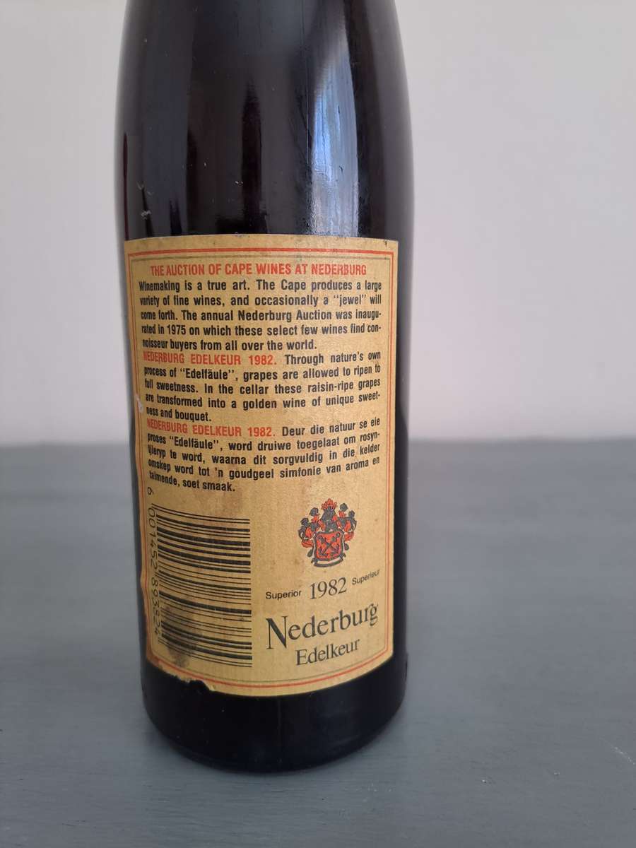 1982 Nederburg Edelkeur Superior Wine, 375ml. Sealed and full.