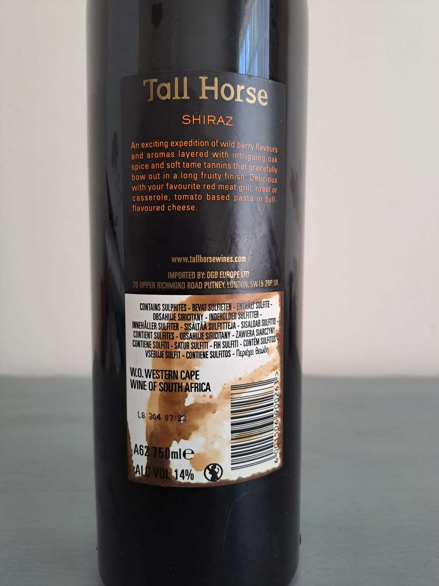 2007 Tall Horse Shiraz, 750ml, 14%
