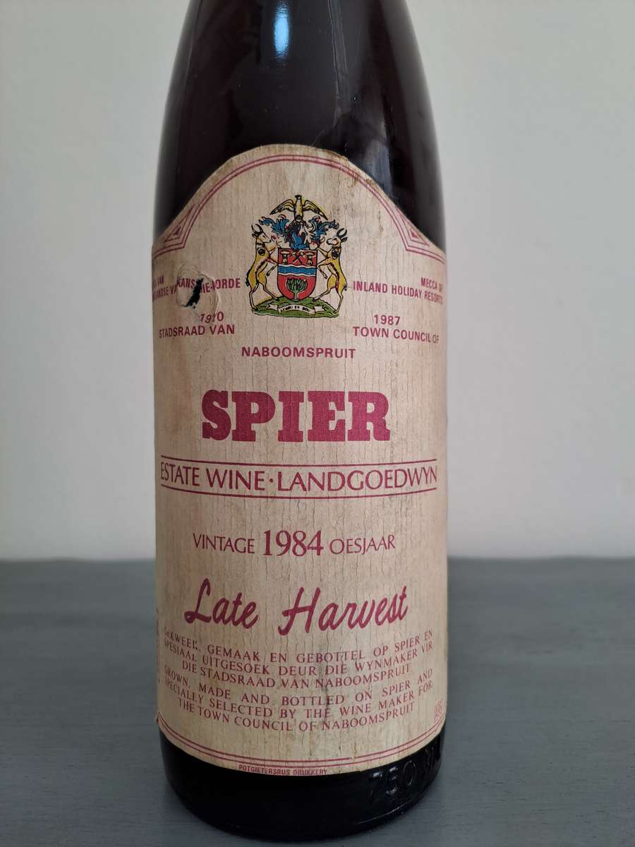 1984 Spier Late Harvest Wine, 750ml, Sealed and full.