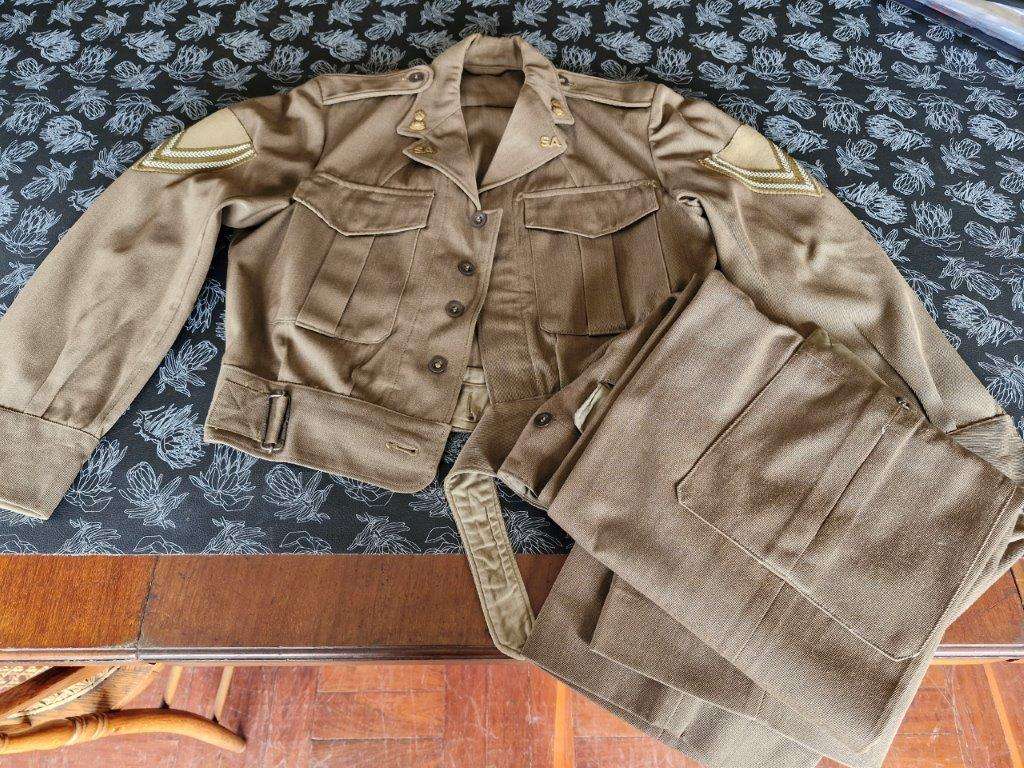SADF Bunny Jacket and trousers. 42 Cm Armpit to armpit. Trousers 36 Cm across waist.