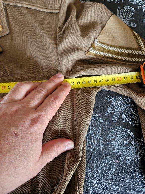 SADF Bunny Jacket and trousers. 42 Cm Armpit to armpit. Trousers 36 Cm across waist.