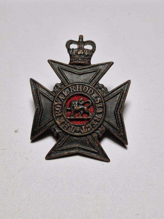 Royal Rhodesia Regiment cap badge. Queen's crown