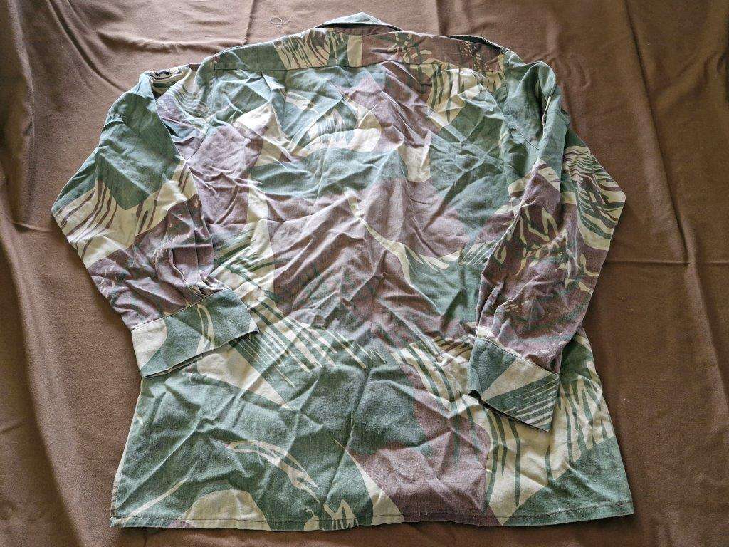 Rhodesian Bush War Camo Long sleeve Shirt by Statesman. 60 Cm Armpit to armpit. BSAP Umtali Patch