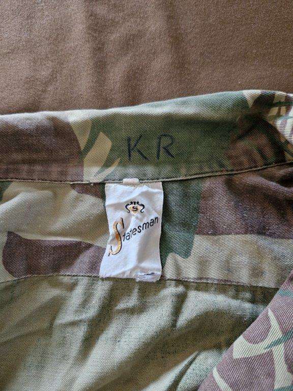 Rhodesian Bush War Camo Long sleeve Shirt by Statesman. 60 Cm Armpit to armpit. BSAP Umtali Patch