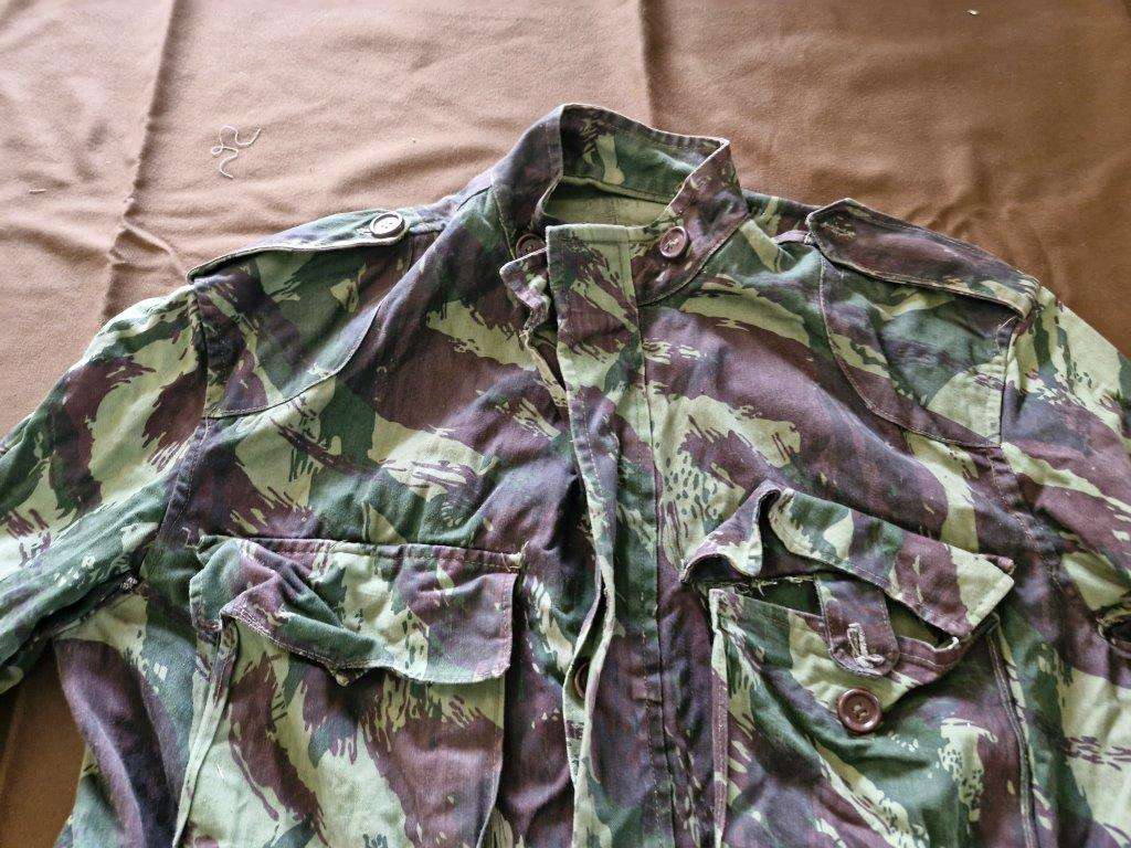 SADF Bush War Portuguese Vertical Lizard pattern camo Jacket. 56 Cm Armpit to Armpit