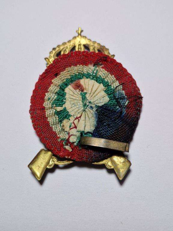 WW2 Italian Army 15th Infantry Unit Helmet Badge. On set of Fastening plates missing.