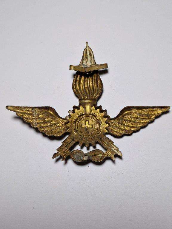 WW2 Italian Air Force Helmet Badge. One set of Fastening plates missing.