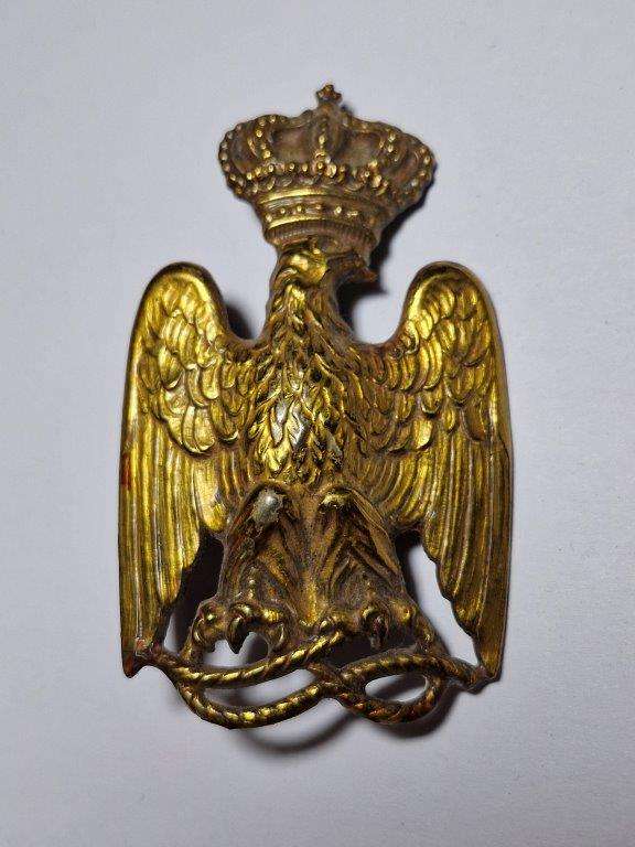 WW2 Italian Africa Colonial Fascist PAI Police Helmet Badge. Missing one Lug.