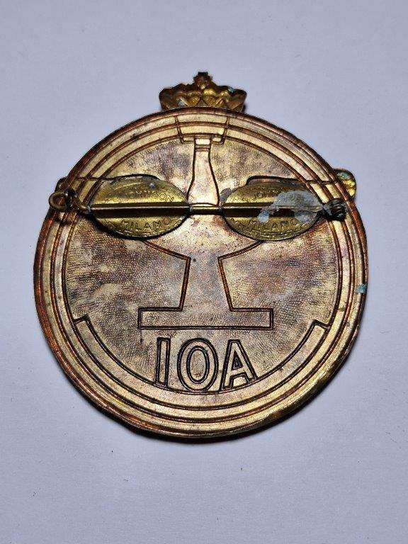 Rare WW2 Italian Fascist Badge AOI Enameled. S. Johnson, Milano. Pin broken.