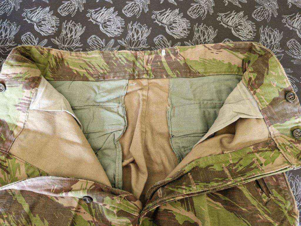 Portuguese Lizard pattern Camo trousers. 42 Cm across waist.