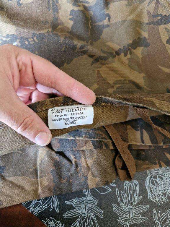 South African Railway Police Camo mattress cover.