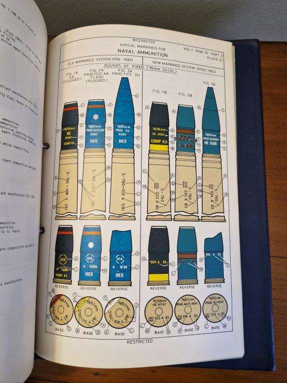 Book on SADF Ammunition and Explosive Regulations with pictures and markings.
