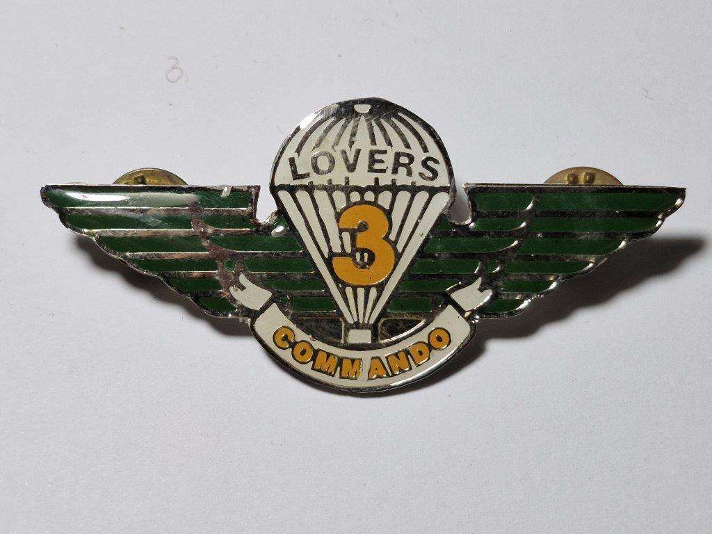Rhodesian RLI 3 Commando Lovers Parachute Wings. Fantasy badge