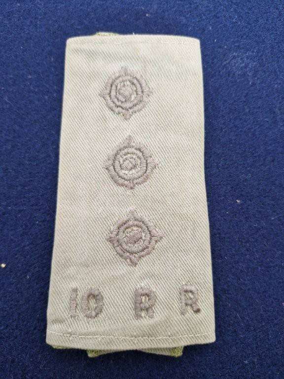 Rank Epaulet Captain 10th Bn Rhodesian Rifles. Well faded