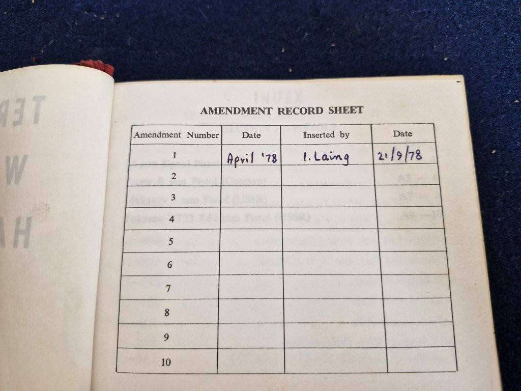 Rhodesian Terrorist Weapons Handbook belonging to Superintendent I. Laing
