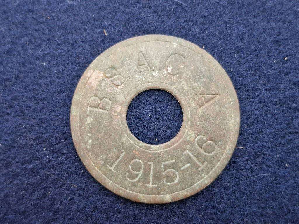 British South Africa Company Hut Tax Token. Larger size