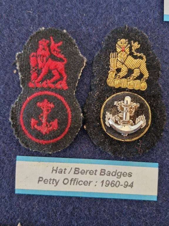 SA Navy Petty Officer's hat badge x 2